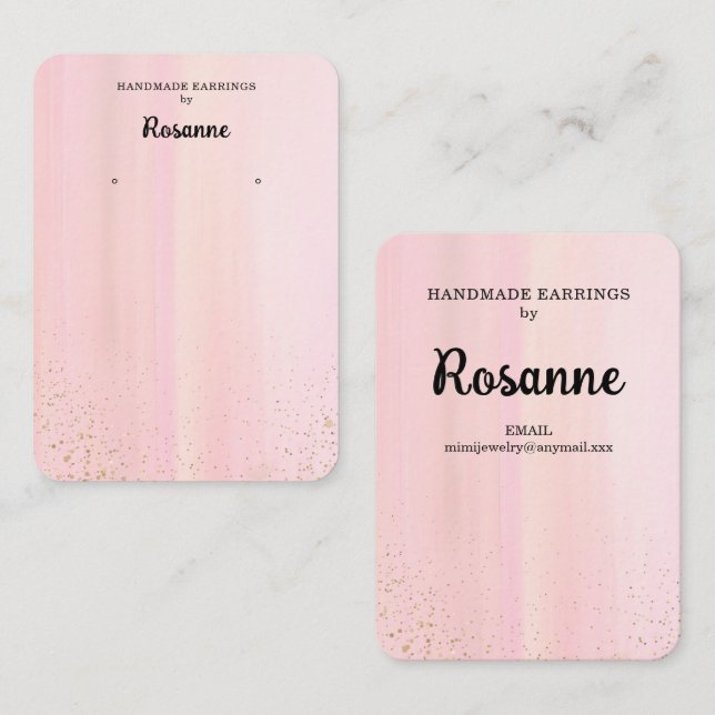Présentation de Cartes de Boucles d'Oreilles Paste (Devant / Derrière)