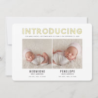 Présentation d'un faire-part de naissance graphiqu