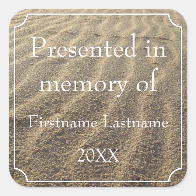 Presented in Memory of Template Square Sticker (Vorderseite)
