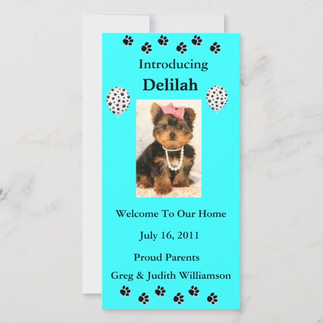 Présentez votre Carte photo d'animal de compagnie  (Devant)