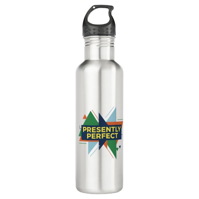 Presently Perfect Abstract Modern  Design Edelstahlflasche (Vorderseite)