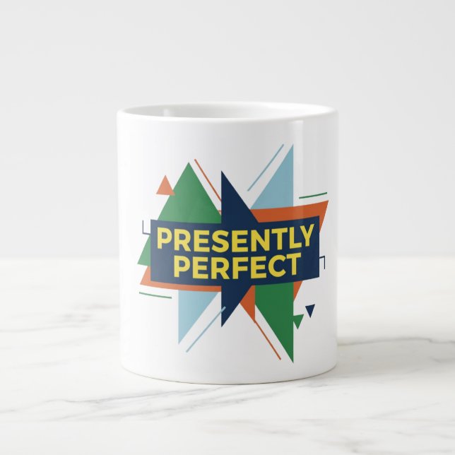 Presently Perfect Abstract Modern  Design Jumbo-Tasse (Vorderseite)