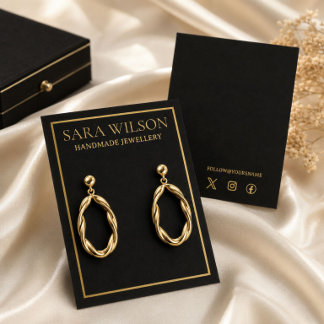 Présentoir à boucles d'oreilles en or noir élégant