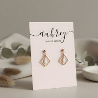 Présentoir à boucles d'oreilles rose blush écritur