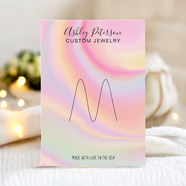 présentoir de bijoux en arc-en-ciel rose (pink rainbow unicorn jewelry ring display)