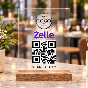 Présentoir de paiement à table Zelle Scan