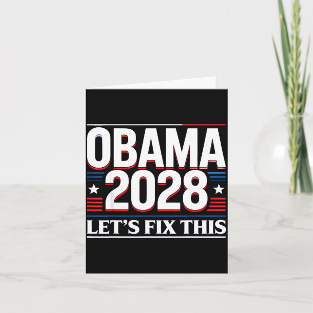 President Barack Obama 2028 Rtrait Patriotic Democ Karte (Vorderseite)