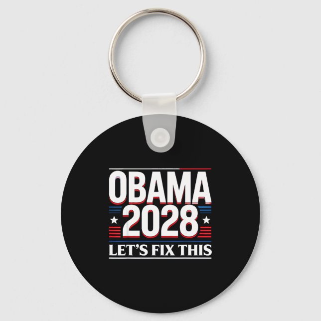 President Barack Obama 2028 Rtrait Patriotic Democ Schlüsselanhänger (Vorderseite)