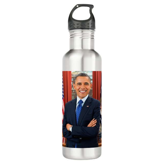 President Barack Obama in the Oval Office Edelstahlflasche (Vorderseite)