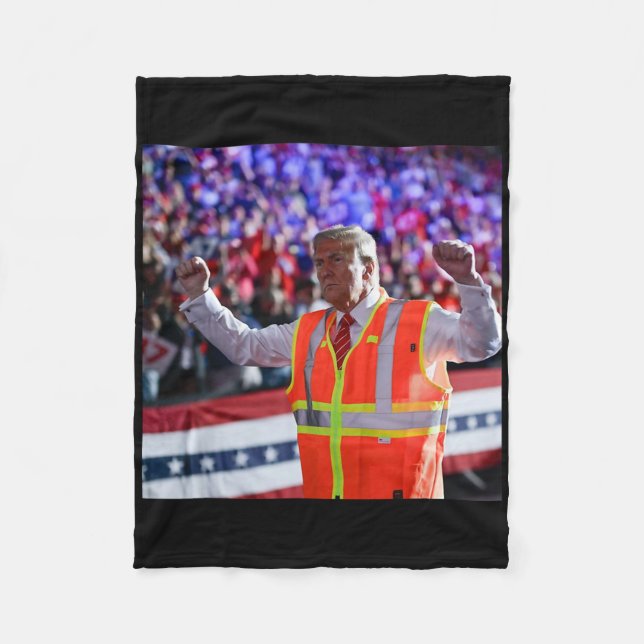 President Trump Garbyge Truck Worker Vest Mega 202 Fleecedecke (Vorderseite)
