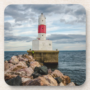Presque Insel-Hafen-Wellenbrecher-Leuchtturm Getränkeuntersetzer