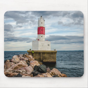 Presque Insel-Hafen-Wellenbrecher-Leuchtturm Mousepad