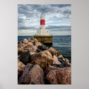 Presque Isle Harbour Breakwater Lighthouse Poster