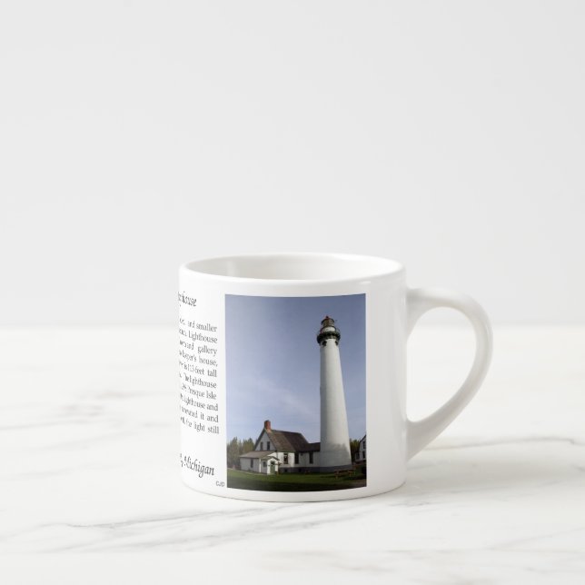 Presque Isle Lighthouse Geschichte Espresso Tasse (Rechts)