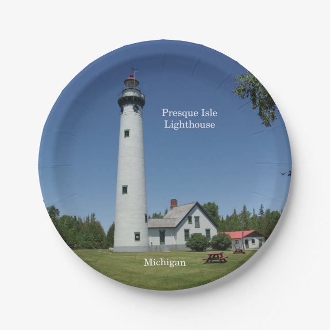 Presque Isle Lighthouse Papierplatte Pappteller (Vorderseite)