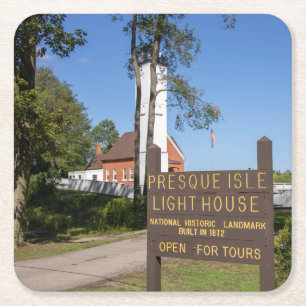 Presque Isle Lighthouse Rechteckiger Pappuntersetzer