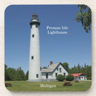 Presque Isle Lighthouse set of 6 plastic coasters Getränkeuntersetzer