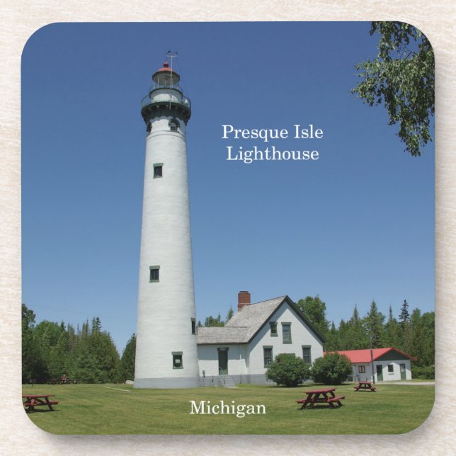 Presque Isle Lighthouse set of 6 plastic coasters Getränkeuntersetzer (Vorderseite)