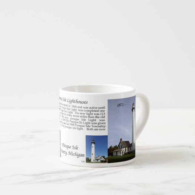 Presque Isle Lighthouses Espresso Tasse (Vorderseite Rechts)