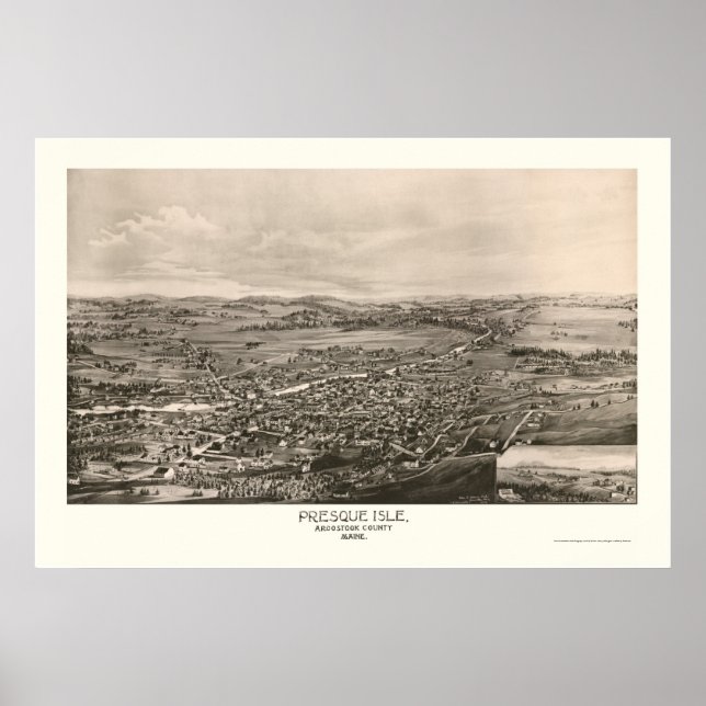 Presque Isle, ME Panorama Karte - 1894 Poster (Vorne)