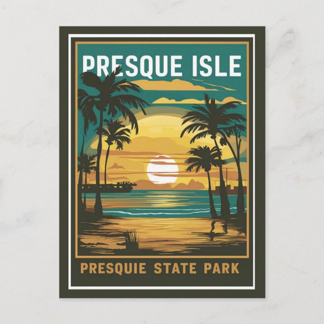 Presque Isle Staat Park Postkarte (Vorderseite)