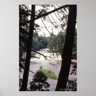 Presque Isle Waterfall 1981 Porcupine Berge Poster