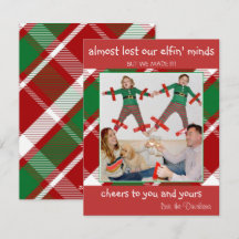 "Presque perdu l'esprit elfe" Carte de Noël drôle