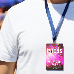 PRESS All Access Pass Konzertveranstaltung Ausweis