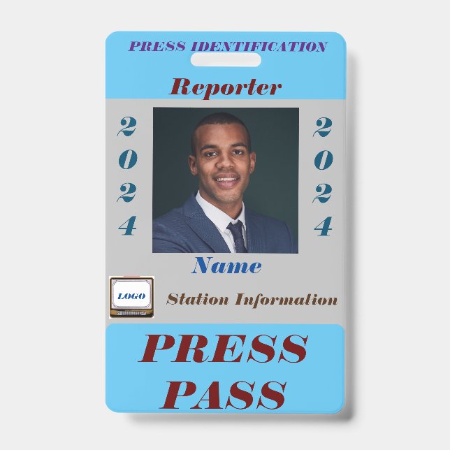 Press Pass Badge Ausweis (Vorderseite)