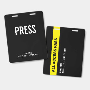 Presse All Access Pass Ereignisberichterstattung I Ausweis