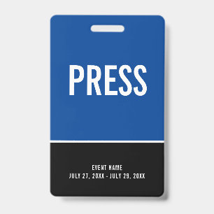 Presse-Ausweis Blau-Schwarzer All-Access-Pass Ausweis