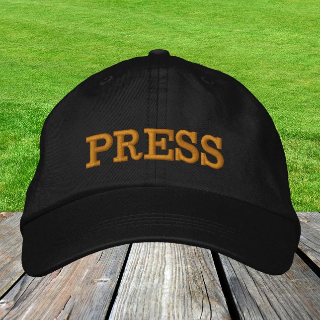 PRESSE brodée casquette de baseball or / casquette (Créateur téléchargé)
