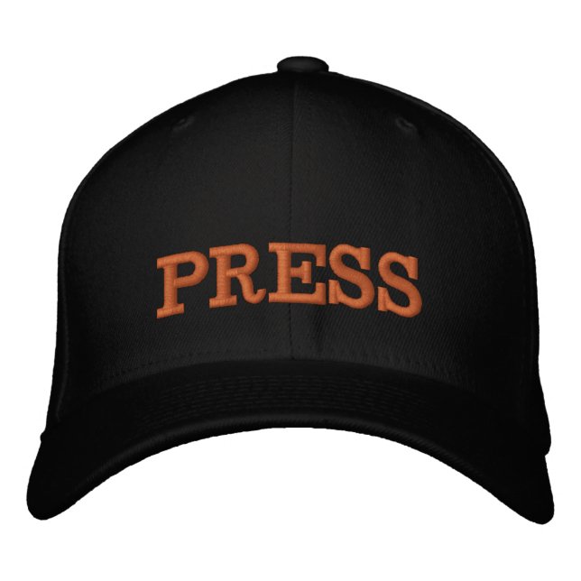 PRESSE brodée casquette de baseball or / noir (Devant)