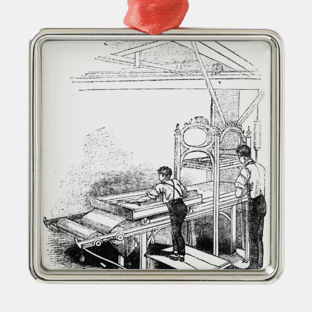 Presse-Drucken Silbernes Ornament (Vorne)