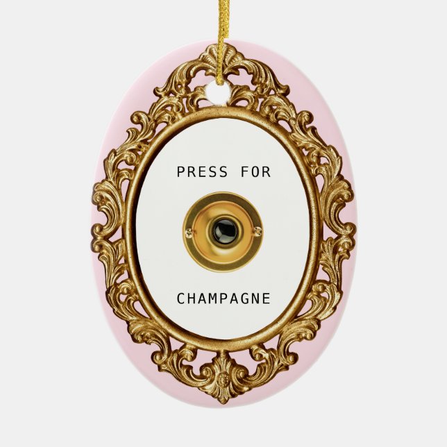 Presse für Champagne | Doppelseitig Keramik Ornament (Vorne)