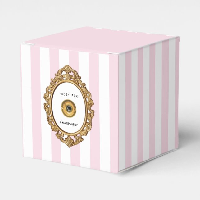 Presse für Champagne | Rosa und Weiß gestrichen Geschenkschachtel (Vorderseite)