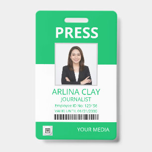 Presse-ID-Ausweis Foto Journalist Medienpass Grün Ausweis
