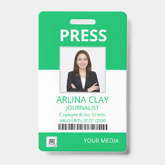 Presse-ID-Ausweis Foto Journalist Medienpass Grün Ausweis
