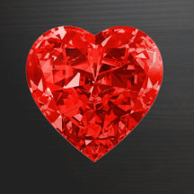 Cœur de diamant rouge Ruby fantaisie