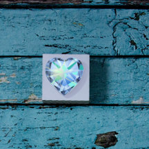 Luxueux Faux Diamant Cœur en Forme de Bleu Verdâtr