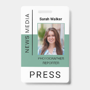 Pressearbeiter-ID-Medienmitarbeiter-Foto-Münze Ausweis