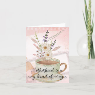 Pressed Blume Mother's Day Card - Vintag Style Dankeskarte