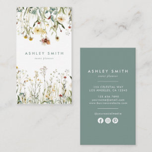 Pressed Blume Social Media Business Card Visitenkarte