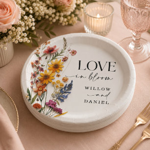 Pressed Blume Wildblume Boho Wedding Pappteller