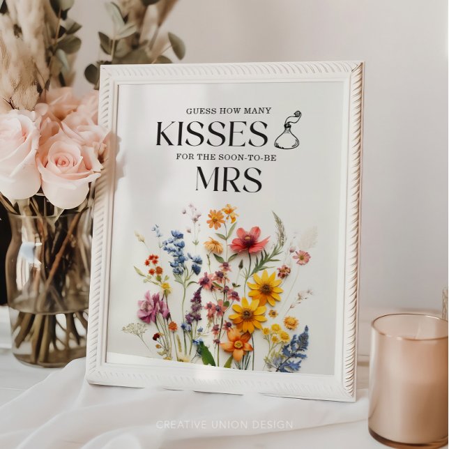 Pressed Blume Wildblume Wie viele Küsse unterschre Poster (Von Creator hochgeladen)
