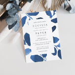 Pressed Botanical Wedding Invitation | Indigo Einladung<br><div class="desc">Elegant watercolor botanical wedding invitations feature your wedding details in classic lettering,  framed by watercolor leaves in shades of indigo and cobalt blue.</div>