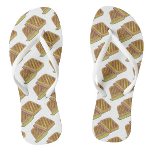 Pressed Cuban Sandwich Ham Cheese Salami PIckle Flip Flops