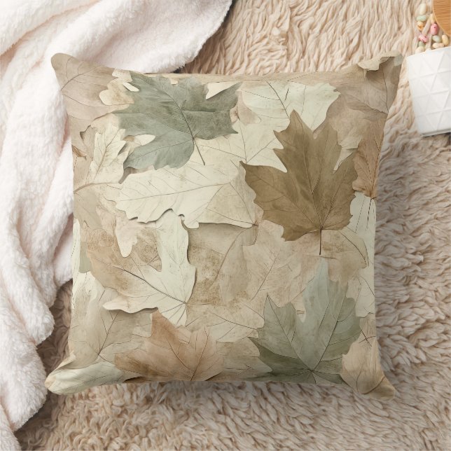 Pressed Leaf Harmony – Vintage Botanical (4) Kissen (Decke)