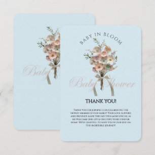 Pressed Wildblume Baby in Bloom Boho Babydusche Dankeskarte