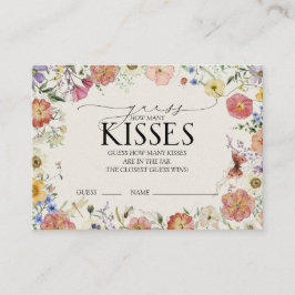 Pressed Wildblume Brautparty Kisses Spiel Begleitkarte